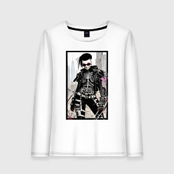 Лонгслив хлопковый женский Хэллоуин в Нью-Йорке - нейросеть, цвет: белый