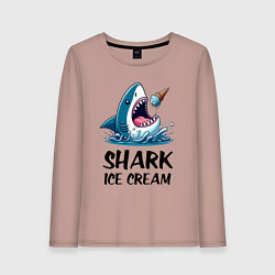 Женский лонгслив Shark ice cream - ai art