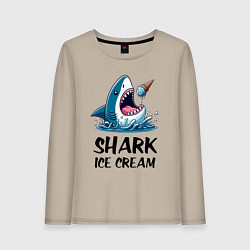 Женский лонгслив Shark ice cream - ai art