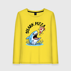 Женский лонгслив Shark pizza - ai art fantasy