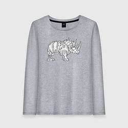 Женский лонгслив Механический носорог