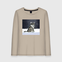 Женский лонгслив Волк ауффф мем