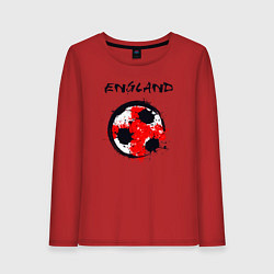 Лонгслив хлопковый женский Football England, цвет: красный