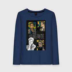 Лонгслив хлопковый женский Магическая битва Кэнто Нанами работник, цвет: тёмно-синий