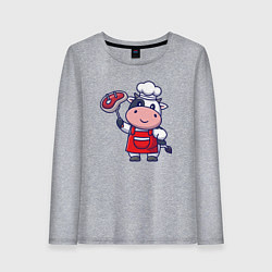 Женский лонгслив Коровка повар