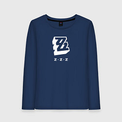 Лонгслив хлопковый женский Zenless Zone Zero logo, цвет: тёмно-синий