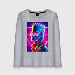 Женский лонгслив Биоробот Барт - неоновое свечение