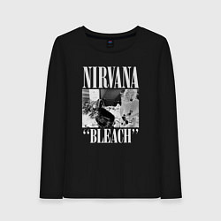 Лонгслив хлопковый женский Nirvana bleach black album, цвет: черный