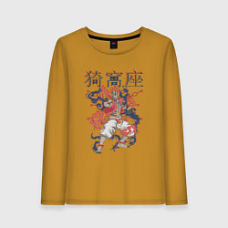 Лонгслив хлопковый женский Клинок рассекающий демонов Акадза demon slayer, цвет: горчичный