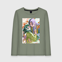 Лонгслив хлопковый женский Монолог фармацевта Жэньши Маомао объятия, цвет: авокадо