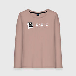 Лонгслив хлопковый женский Zenless zone zero логотип, цвет: пыльно-розовый