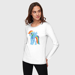 Лонгслив хлопковый женский Рейнбоу Дэш из My Little Pony в кино, цвет: белый — фото 2