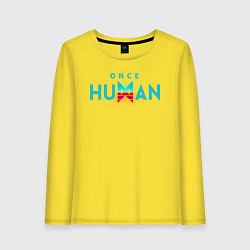 Лонгслив хлопковый женский Once human logo, цвет: желтый