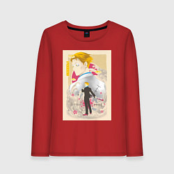 Лонгслив хлопковый женский Магическая битва Кэнто Нанами офисный рабочий, цвет: красный