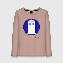 Лонгслив хлопковый женский Blue tardis, цвет: пыльно-розовый