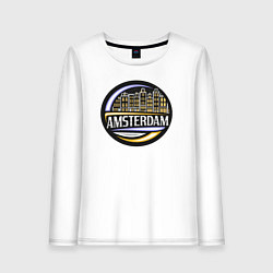 Лонгслив хлопковый женский City Amsterdam, цвет: белый