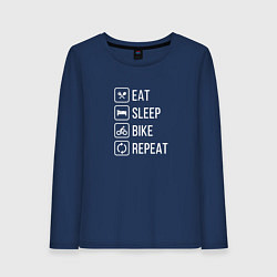 Женский лонгслив Eat sleep bike repeat