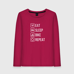 Женский лонгслив Eat sleep bike repeat