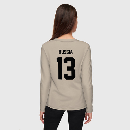 Женский лонгслив Russia 13 / Миндальный – фото 4