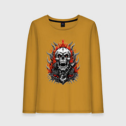 Женский лонгслив Рок музыкант череп