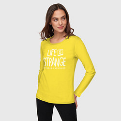 Лонгслив хлопковый женский Life is strange double exposure logo, цвет: желтый — фото 2