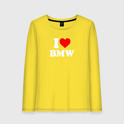 Лонгслив хлопковый женский I love my BMW, цвет: желтый