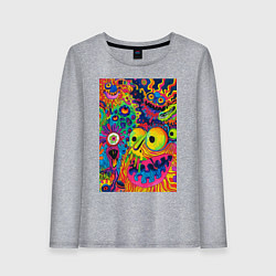 Женский лонгслив Психоделические лица