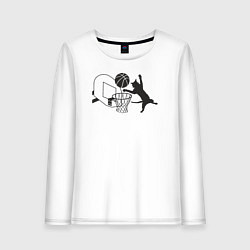 Женский лонгслив Баскетбольный кот
