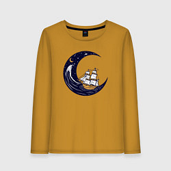 Женский лонгслив Парусник и космос