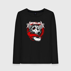 Лонгслив хлопковый женский Metallica the god, цвет: черный