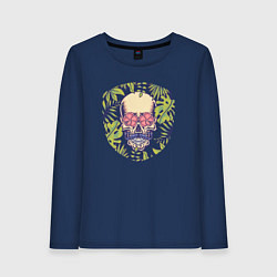 Женский лонгслив Цветы и черепок джентельмен