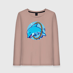 Женский лонгслив Весёлый дельфинчик