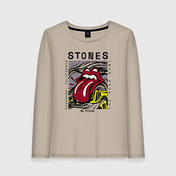 Лонгслив хлопковый женский The Rolling Stones no filter, цвет: миндальный