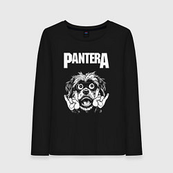 Лонгслив хлопковый женский Pantera rock dog, цвет: черный