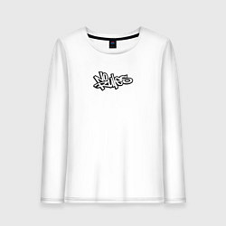 Лонгслив хлопковый женский No rules graffiti, цвет: белый