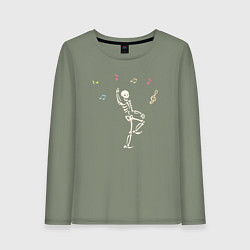 Женский лонгслив Скелет танцует