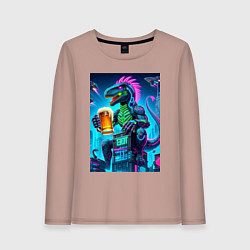 Женский лонгслив Пивозавр в роли годзиллы - нейроарт
