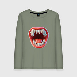 Женский лонгслив Открытый рот с зубами