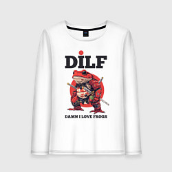 Женский лонгслив DILF damn I love frogs