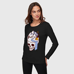 Лонгслив хлопковый женский Dead camper, цвет: черный — фото 2
