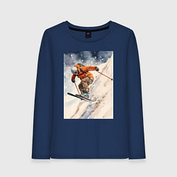 Женский лонгслив Горные лыжи спортсмен
