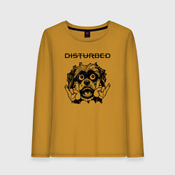 Лонгслив хлопковый женский Disturbed - rock dog, цвет: горчичный