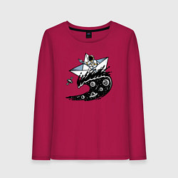 Женский лонгслив Кораблик на космической волне