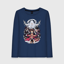 Женский лонгслив Ван-Пис Луффи Монки коллаж