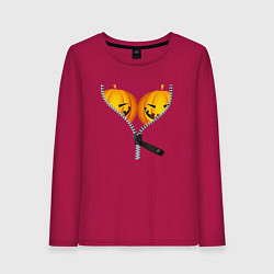 Лонгслив хлопковый женский Тыквенный бюст, цвет: маджента
