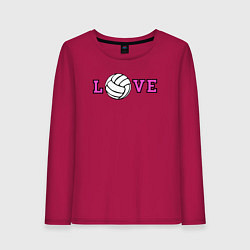 Лонгслив хлопковый женский Love volley, цвет: маджента