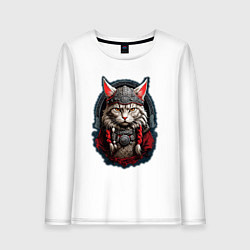 Женский лонгслив Кот викинг