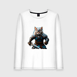 Женский лонгслив Кот викинг