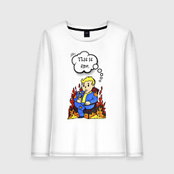 Женский лонгслив Vault boy in the fire