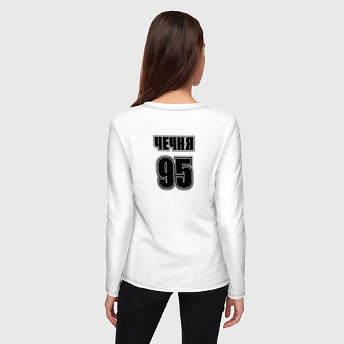 Женский лонгслив Герб Чечни / Белый – фото 4